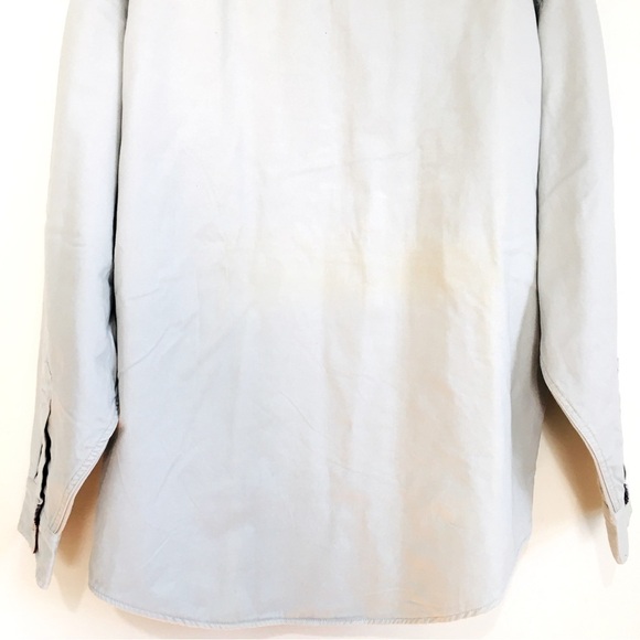 J. G. Hook Men's beige button up long sleeve cotton shirt jacket - Picture 6 of 15